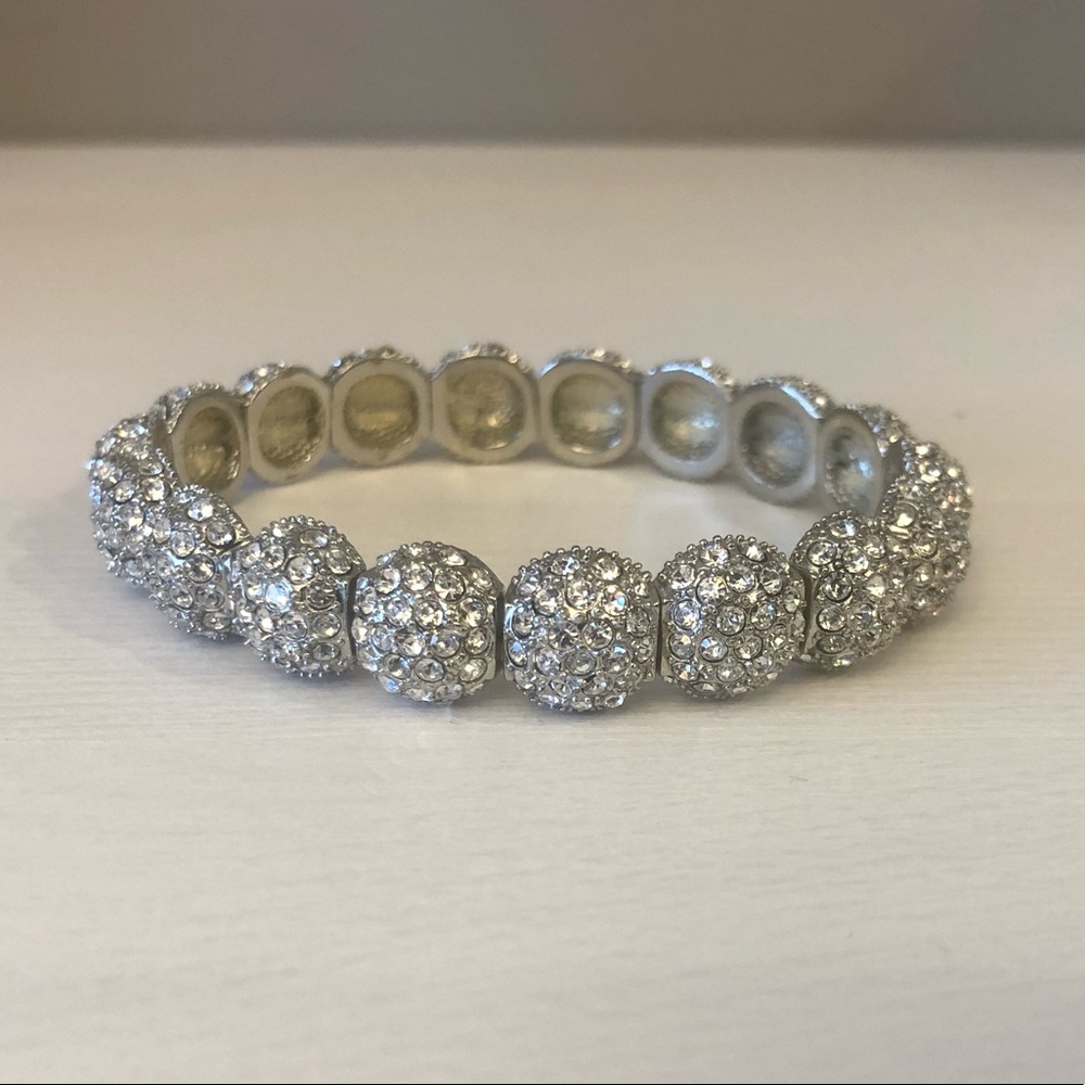 3/$12 Jeweled Silver Stretch Bracelet